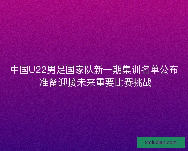 中国U22男足国家队新一期集训名单公布 准备迎接未来重要比赛挑战